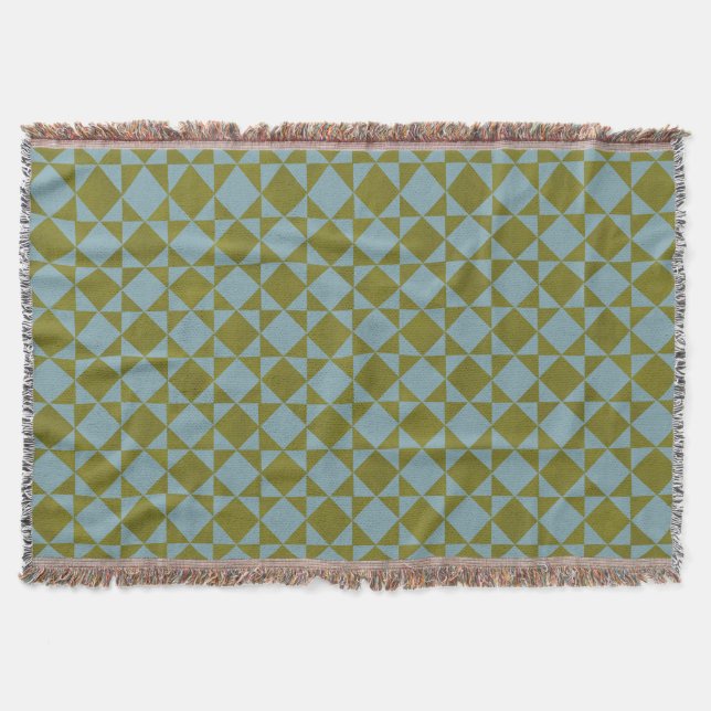 Mint Pine Diamond Tile  Throw Blanket (Front)