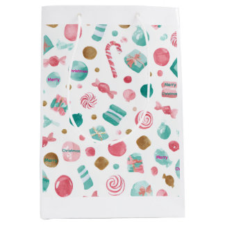 Mint & Pink CANDY Christmas Medium Gift Bag