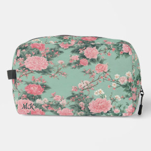 Mint Pink Cherry Blossom Dopp Kit