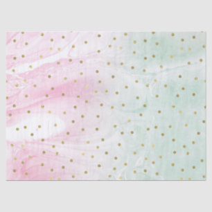 Mint Pink Gold Ombre Confetti Tissue Paper