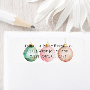 Mint Pink Rose Gold Christmas Ornaments