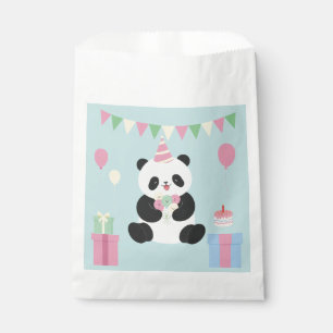 Mint & Pink sweet Panda design Favour Bags