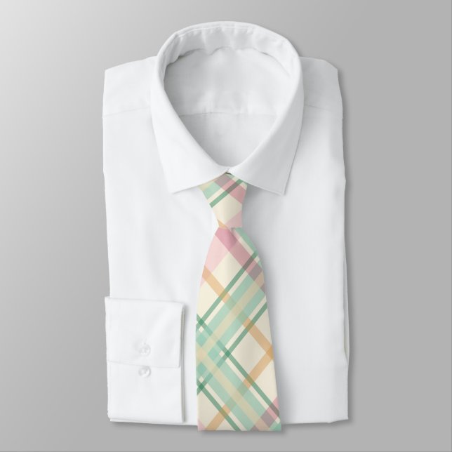 mint pink tartan plaid tie (Tied)