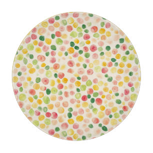Mint Pink Yellow Green Fruity Dots  Cutting Board