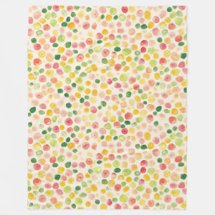 Mint Pink Yellow Green Fruity Dots Fleece Blanket
