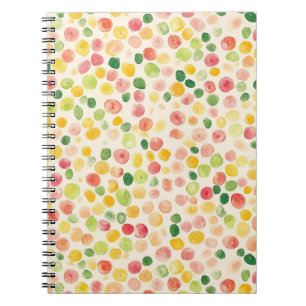 Mint Pink Yellow Green Fruity Dots  Notebook