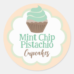 Mint Pistachio Cupcake Scallop Label