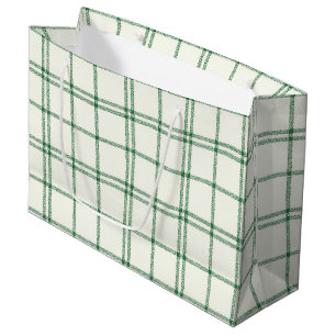 Mint Plaid Large Gift Bag