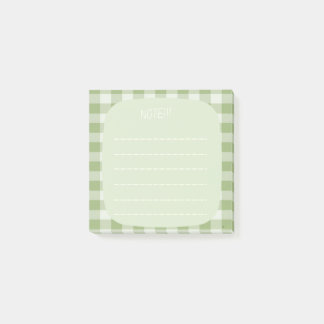 Mint Plaid Note Design