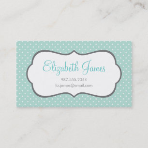 Mint Polka Dot Business Card