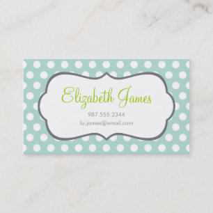 Mint Polka Dot Business Card