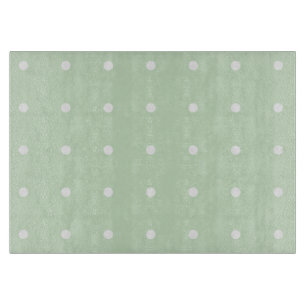 Mint Polka Dot Glass Cutting Boards