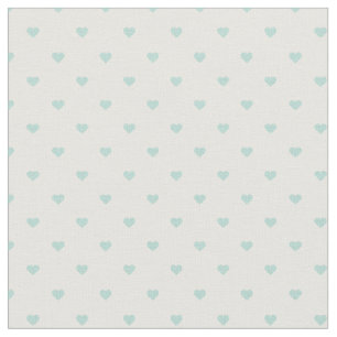Mint Polka Dot Hearts Fabric