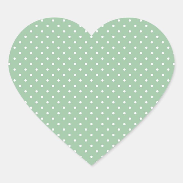 Mint Polka Heart Sticker (Front)