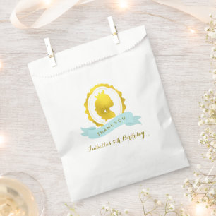 Mint Princess Cameo Birthday Favour Bags