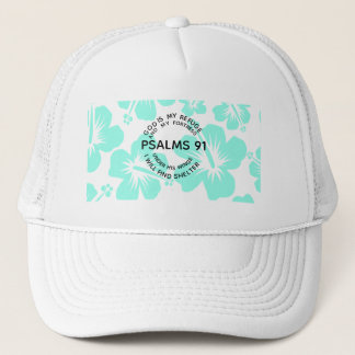 Mint psalms 91 flower trucker hat