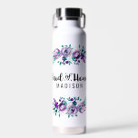 Mint & Purple Floral Wreath Wedding Maid of Honour Water Bottle<br><div class="desc">Mint & Purple Floral Wreath Watercolor Wedding Personalised Maid of Honour Mason Jar Mug with pretty rose and flowers and fun modern Brush Font. Check my shop to see the entire wedding suite for this design!</div>