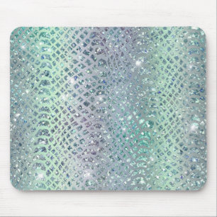 Mint Purple Glitzy Snake Print Mouse Mat