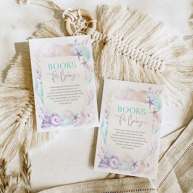 Mint Purple Under the Sea Mermaid Books for Baby Enclosure Card (Creator Uploaded)