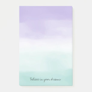 Mint Purple Watercolor Tie Dye Post-it Notes
