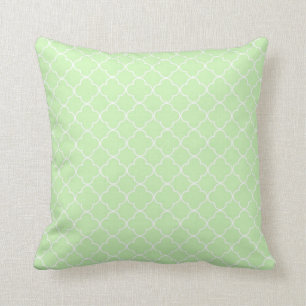 Mint Quatrefoil Pattern Decorative Pillow