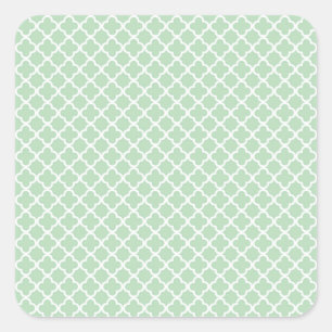 Mint Quatrefoil Square Sticker