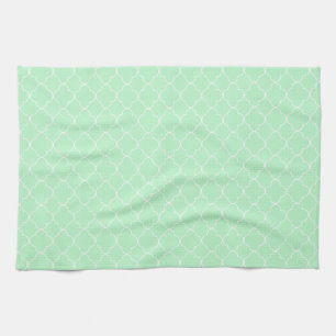 Mint Quatrefoil Tea Towel
