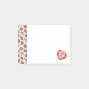 Mint & Red Summer Strawberry Pattern Post-it Notes