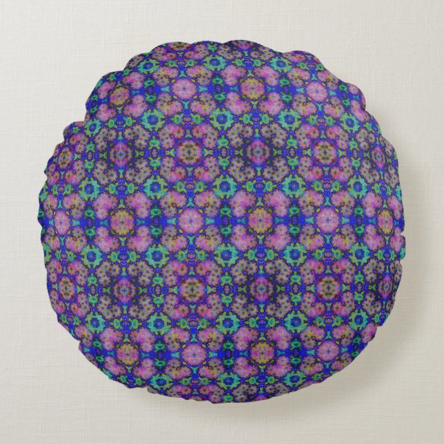 Mint Rose Water Round Cushion (Front)