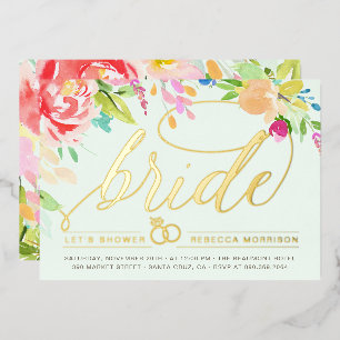 Mint   Roses & Gold Diamond Ring Bridal Shower