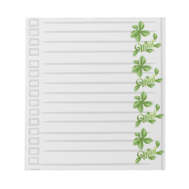 Mint Ruled Notepad  (Front)