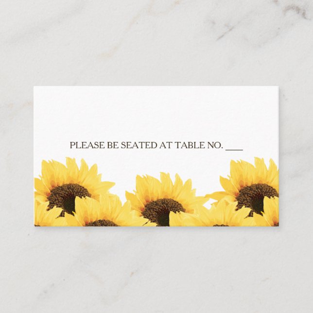 MINT RUSTIC SUNFLOWER SEATING PLACE CARD (Front)