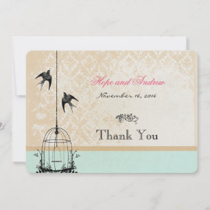 Mint Rustic Vintage Birdcage Wedding Invitations