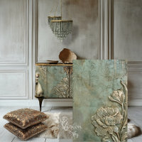 Mint Sage Allure Nouveau Floral Patina