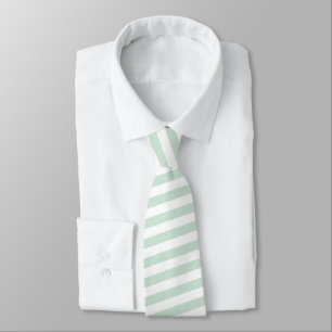 Mint Sage Stripes Groom Groomsmen Name Fun Facts Tie
