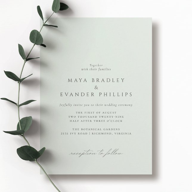 Mint Seafoam | Formal Light Green Wedding Invitation (Creator Uploaded)