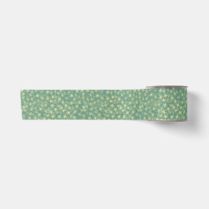 Mint Seafoam Starry Pattern Satin Ribbon
