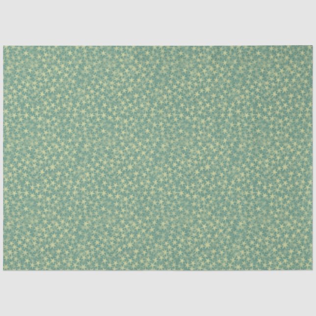 Mint Seafoam Starry Pattern Tissue Paper (Front)