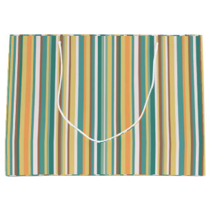 Mint Seamless Geometric Stripes Lines Large Gift Bag