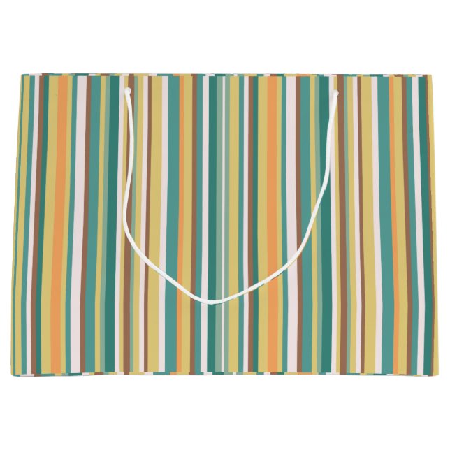 Mint Seamless Geometric Stripes Lines  Large Gift Bag (Front)