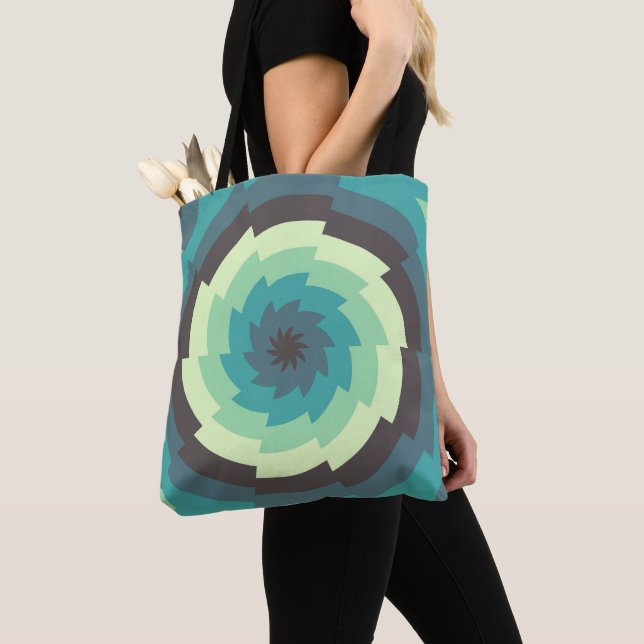 Mint Shockwave Tote Bag (Close Up)
