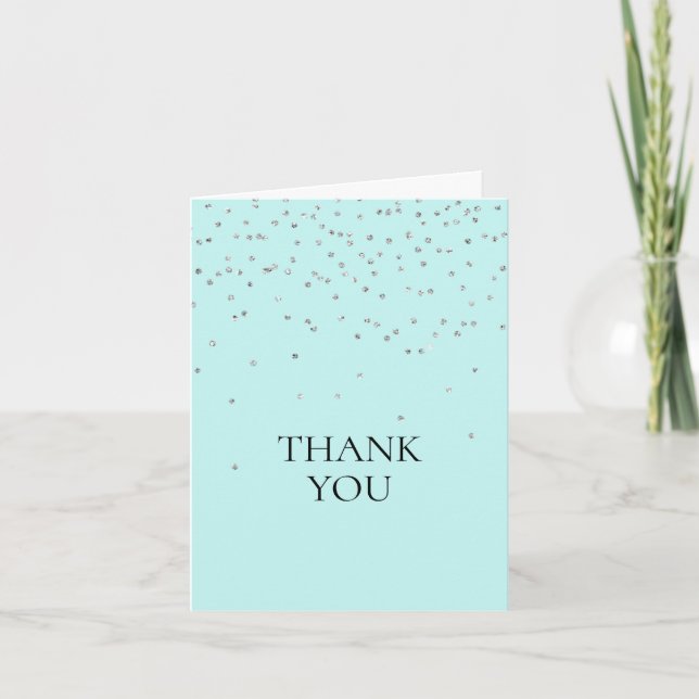 Mint Silver Confetti Thank You (Front)