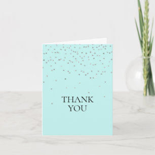 Mint Silver Confetti Thank You Card