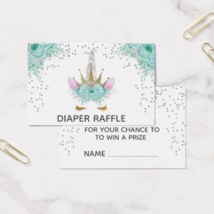 Mint, Silver & Gold Unicorn Princess Diaper Raffle