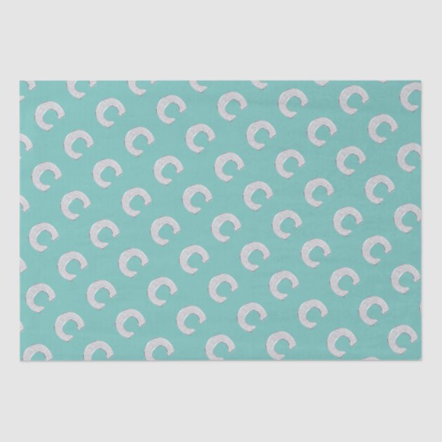 Mint Silver Letter C Tissue Paper (Front)