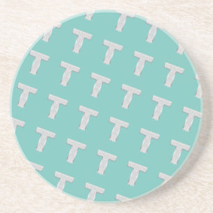 Mint Silver Letter T Coaster
