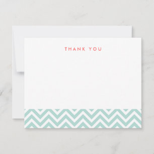 Mint Simple Chevron Thank You Note Cards