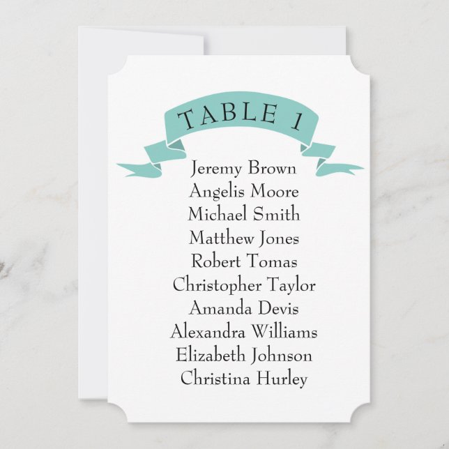Mint simple wedding seating chart. invitation (Front)
