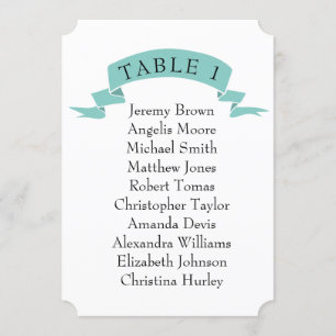Mint simple wedding seating chart. invitation