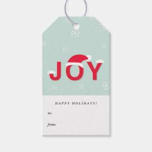 Mint Snow Joy Holiday Gift Tags